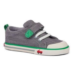 See Kai Run Stevie II Gray Denim/Green Sneaker Little Kids Sz 7c